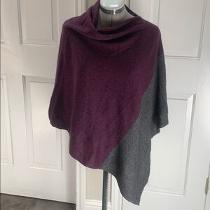 Celeste colorblock wool cashmere blend wrap poncho